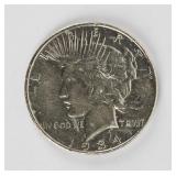 Coin 1934-S  Peace Silver Dollar Almost Unc.