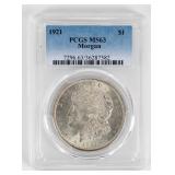 Coin 1921  Morgan Silver Dollar PCGS MS63