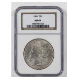 Coin 1896  Morgan Silver Dollar NGC MS64