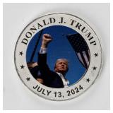 Coin 1 Troy Ounce .999 Fine Silver Donald Trump