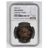 Coin 1881-S  Morgan Silver Dollar NGC UNC Details