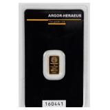 Coin 1 Gram .999 Fine Gold Bar Certified Kinebar