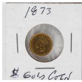 Coin 1873 $1 Gold Type 3 Indian Head