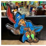 Pirate with Gun Figural Display Sign