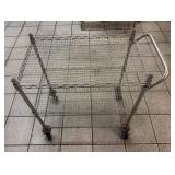 Small Wire Roll Cart with Handle and Wheels