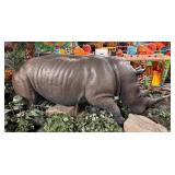 Life-Size Fiberglass Rhinoceros Statue
