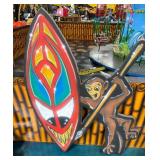 Monkey With Shield & Spear Figural Display