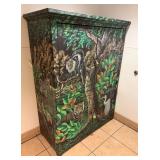 Cabinet With Animal Decoration 68" Tall 49" Wide