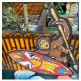Monkey With Shield & Spear Figural Display