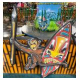 Monkey With Shield & Spear Figural Display