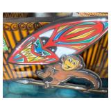 Monkey With Shield & Spear Figural Display