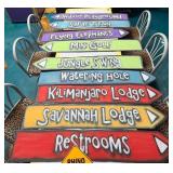 Set of 13 Theme Park Direction Marker Signs