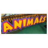 Sign "Animals" Wood and Plastic 96" x 24"