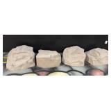 (4) Landscape Fiberglass Rocks   Decoration