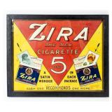 Vintage Framed Zira Cigarettes Advertising Print