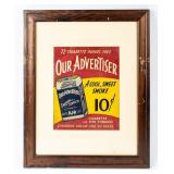 Vtg Framed Our Advertiser Smoking Tobacco Print
