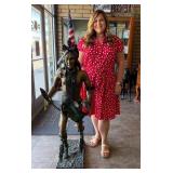 Art Large Remington Indian Dancer Bronze Sculpture