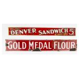 Vintage Lot Of 2 Candy & Flour Advertising Signs