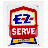 Vintage E-Z-Serve Gasoline Enameled Sign
