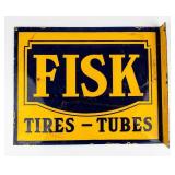 Vintage Fisk Tires Enameled Flange Sign