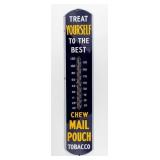Vintage Mail Pouch Tobacco Porcelain Thermometer