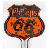 Vintage Phillps 66 Shield Porcelain Sign
