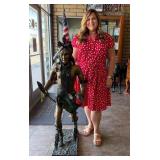 Art Large Remington Indian Dancer Bronze Sculpture