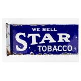 Vintage Star Tobacco Flanged Porcelain Sign