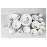 63 Piece Nocturne Black Rose Chinaware Set