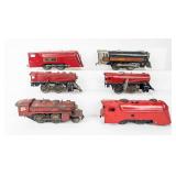 Set of 6 Vintage Prewar O-Gauge Tinplate Engines