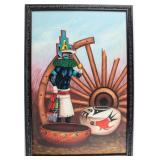 Art Jimmy Yellowhair Original On Canvas Navajo