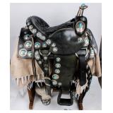 Sterling Silver Leather Parade Show Western Saddle