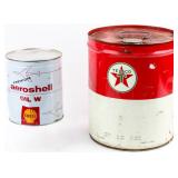 Vintage Texaco Oil & Shell Oil Cans