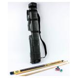 Meucci Pool Cue, 2 Shafts and Case