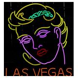 Las Vegas Neon Sign Girl Lady Head Figure Bar