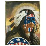 Art- Original Acrylic Masked Am Indian-Twin Towers