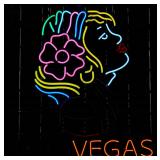 Las Vegas Neon Sign Girl Lady Head Figure Bar