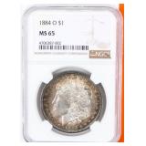 Coin 1884-O Morgan Silver Dollar NGC MS65