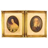 2 Antique Colonial Framed Portraits