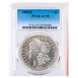 Coin 1880-O Morgan Silver Dollar PCGS AU55