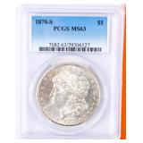 Coin 1878-S Morgan Silver Dollar PCGS MS63