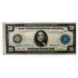 Coin 1914 $20 Federal Reserve Note Blue Seal