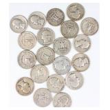 Coin 20 Washington Silver Quarters Dated 1932