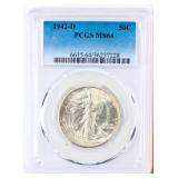 Coin 1942-D Walking Liberty Half Dollar PCGS MS64
