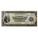 Coin 1914 $1 National Currency Note Blue Seal VG