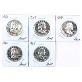 Coin 5 Proof Franklin Half Dollars