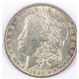 Coin 1892 Morgan Silver Dollar in Almost Unc.