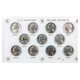 Coin U.S. Wartime Jefferson Nickel Set BU