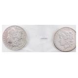 Coin 2 Key Date Morgan Silver $ 86-O & 85-S AU