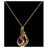 Jewelry 14kt Yellow Gold Amethyst Necklace